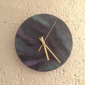 Galaxy Clock Hand painted, Battery-Operated